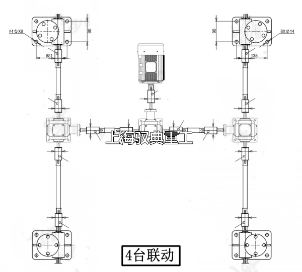 絲桿升降機(jī)平臺(tái)四臺(tái)聯(lián)動(dòng)